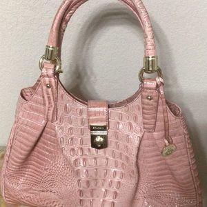 Brahmin Pink Leather Elisa Hobo